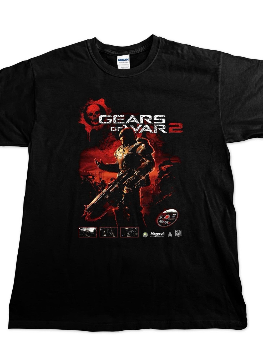 Gears of War 2 Graphic Tee Skull Halloween